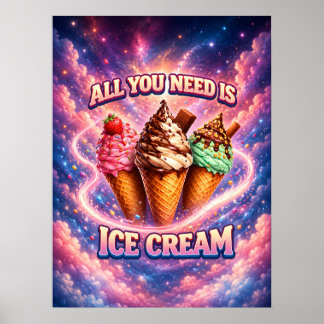 Kosmische IJshoorn Kunst Poster