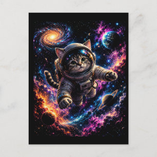 Kosmische Kat Astronaut Sterrenstelsel Avontuur Kl Briefkaart