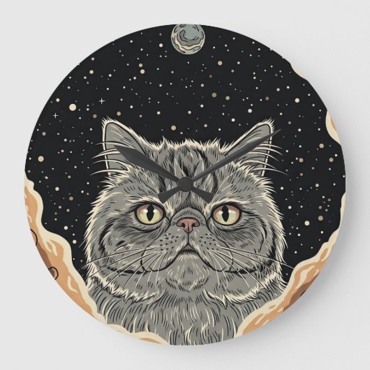 Kosmische Kat Grote Klok (Voorkant)