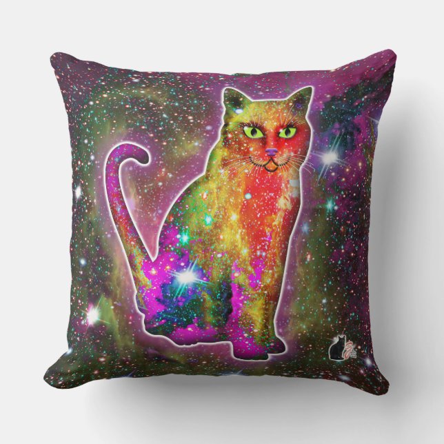 Kosmische Kat Zeta Kussen (Voorkant)