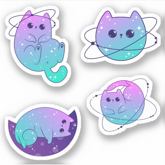 Kosmische Katten - Celestial Cat Sticker Pack (Voorkant)