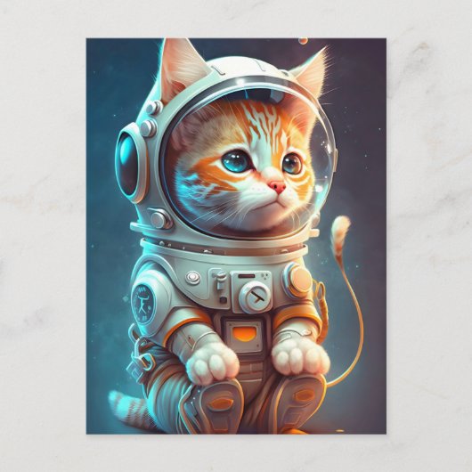 Kosmische Kitty Cat Briefkaart (Voorkant)