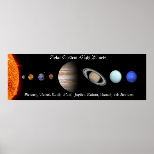 Kosmische kleuren zonnestelsel poster (Voorkant)