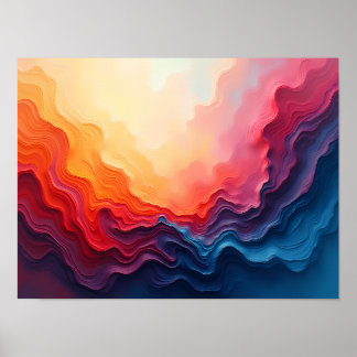 Kosmische kleurrijke horizon - Levendige Abstracte Poster