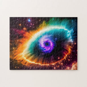 Kosmische Kleurrijke Stralende Nebula Oogbal in de Legpuzzel