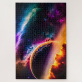 Kosmische kleurrijke wolken en sterren in de ruimt legpuzzel (Verticaal)