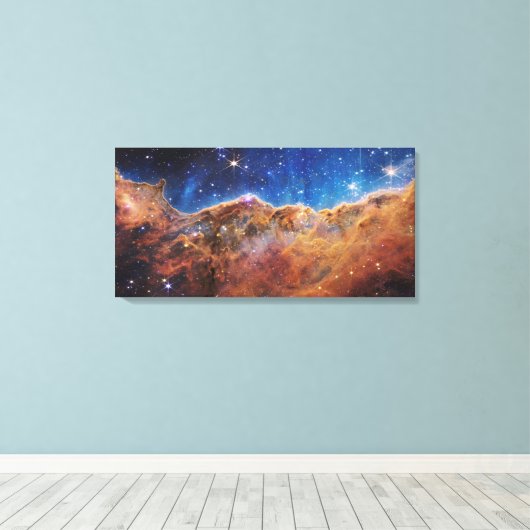 Kosmische kliffen van de Carinanevel | Canvas Afdruk (Insitu (Houten vloer))
