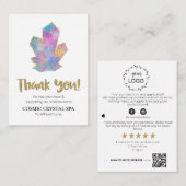 *~* KOSMISCHE KRISTAL Review DANK U LOGO QR AP8 Informatiekaartje (Voorkant / Achterkant)