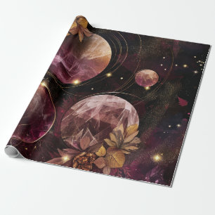 Kosmische Kristal Ring Planeet Fantasie Kunst (10) Cadeaupapier