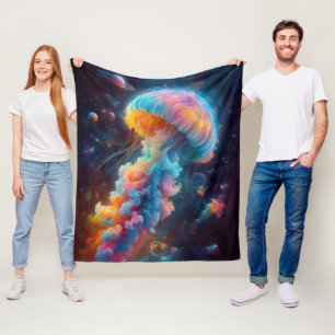 Kosmische kwal artwork fleece deken