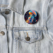 Kosmische kwal artwork ronde button 5,7 cm (In situ)