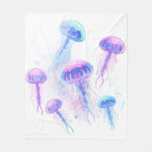 Kosmische kwal gloed fleece deken (Voorkant)