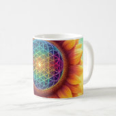 Kosmische levensbloem koffiemok (Voorkant rechts)
