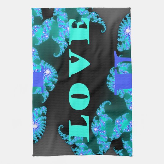 Kosmische Liefde Elementen Art Print Theedoek (Verticaal)