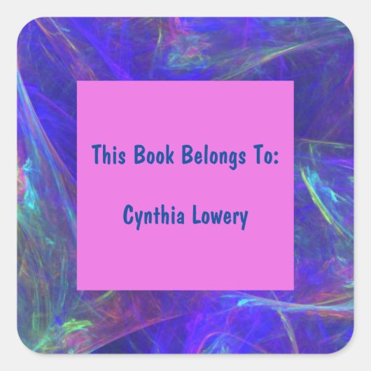 Kosmische look Abstracte wervelingen van kleur roz Vierkante Sticker (Voorkant)