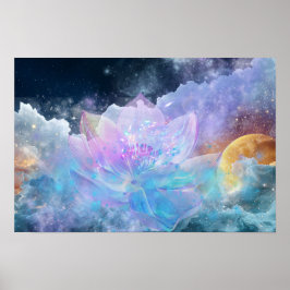 Kosmische Lotusbloem Poster