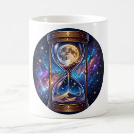 Kosmische maan zandloper koffiemok