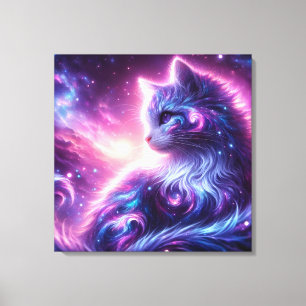 Kosmische Melkweg Mystieke Katachtige Hemelse Canvas Afdruk