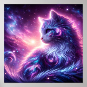 Kosmische Melkweg Mystieke Katachtige Hemelse Poster