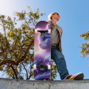 Kosmische Melkweg Mystieke Katachtige Hemelse Skateboard