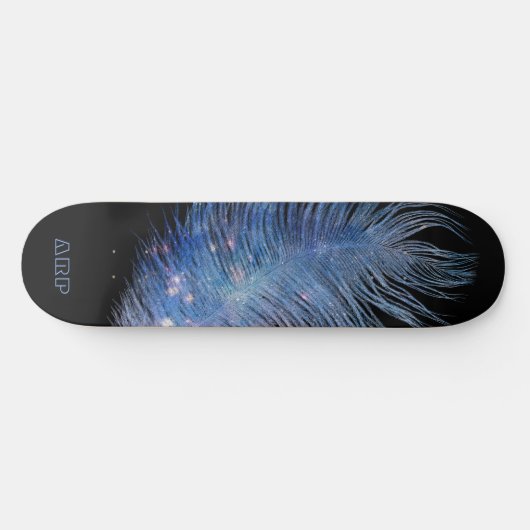 *~* Kosmische Midnight Sky Pastel Feather Boho Skateboard (Horizontaal)