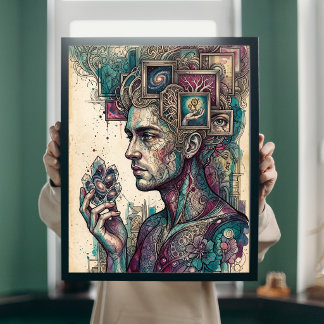 Kosmische Mind Surrealistische Kristal Galaxy Wand Poster