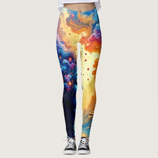 Kosmische Mindscape Art Leggings (Voorkant)