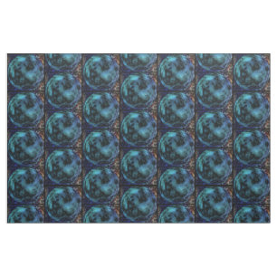 Kosmische namaak Blauwe Marmer Stof