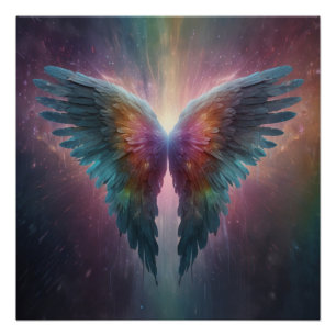 *~*Kosmische Neon Glowing Angel Wings AP78 Perfect Poster