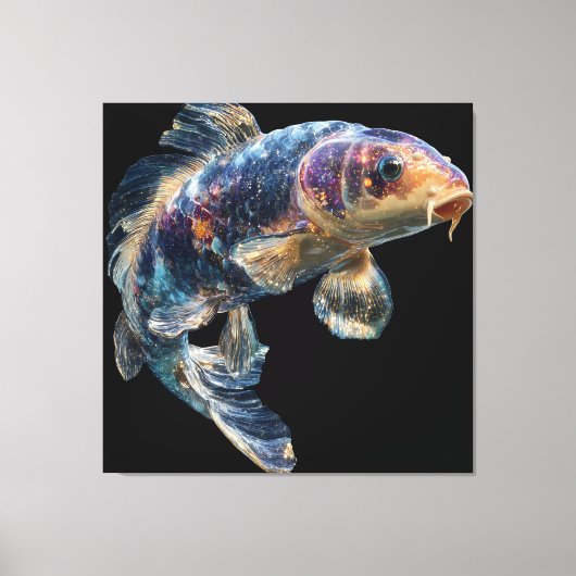 Kosmische Nevel Koi Canvas Afdruk (Voorkant)