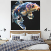 Kosmische Nevel Koi Canvas Afdruk (Insitu (Slaapkamer))