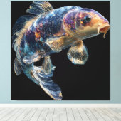 Kosmische Nevel Koi Canvas Afdruk (Insitu (Houten vloer))