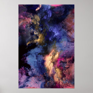 Kosmische Nevel - Smaragdvuur Abstracte Kunst Poster