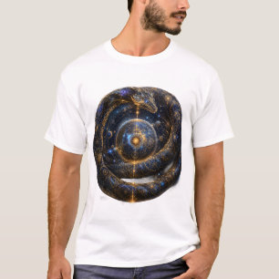 Kosmische Ouroboros Hemelse Slang Melkweg Kunst T- T-shirt