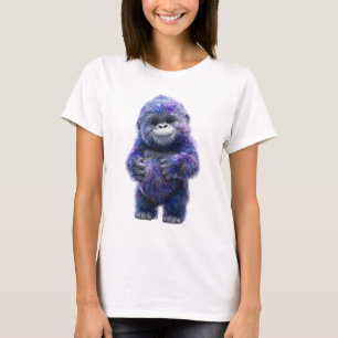 Kosmische Paarse Baby Gorilla Glimlach Vrouwen T-shirt