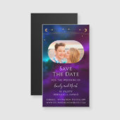 Kosmische Paarse Blauwgroen Zon Maan Ster Save The (Voorkant / Achterkant)