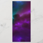 Kosmische Paarse Blauwgroen Zon Maan Wedding Menu (Achterkant)