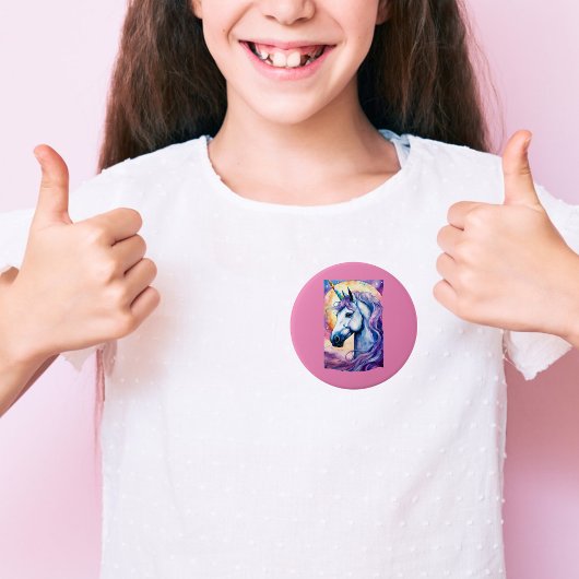 Kosmische Paarse Eenhoorn Button