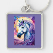 Kosmische Paarse Eenhoorn Sleutelhanger (Voorkant)