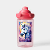Kosmische Paarse Eenhoorn Waterfles (Achterkant)