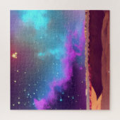 Kosmische Paarse en Blauwe Mist Over Desert Star N Legpuzzel (Verticaal)