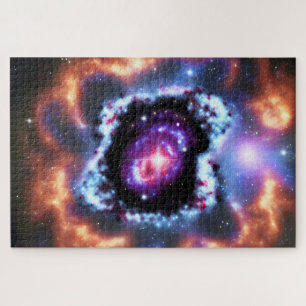 Kosmische paarse roze sterrenstelselobjecten in de legpuzzel