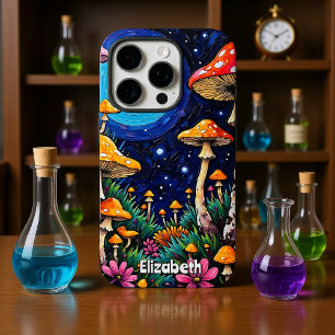 kosmische paddenstoelenbloei iPhone 16 pro hoesje