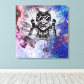 *~ Kosmische Percussionist Cool Cat AP91 DRUMMER Canvas Afdruk (Insitu (Houten vloer))