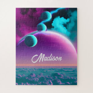 Kosmische planten in het Paarse Magische Fantastis Legpuzzel