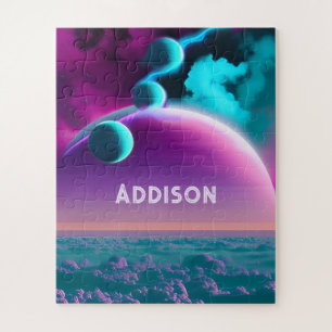 Kosmische planten in Paarse Amazing Skies in het u Legpuzzel