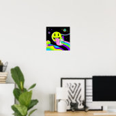 Kosmische psychedelische glimlach poster (Thuiskantoor)