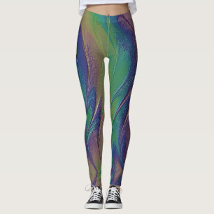 Kosmische regenboog iriserende verf leggings