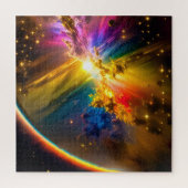 Kosmische regenboog over Indigo verstrooid Storm l Legpuzzel (Verticaal)