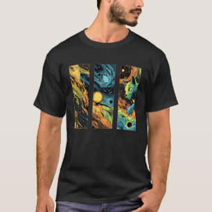 Kosmische Reis Kat Ruimte Grappig Ontwerp voor Kat T-shirt